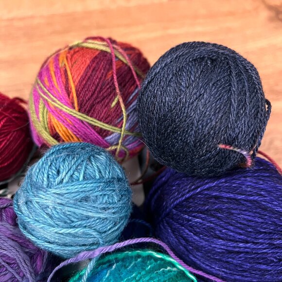 Natural Fiber Hand-Spun Hand Dyed Yarn Remnant Lot - Picture 13 of 16